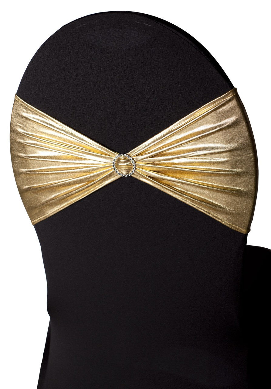 Lycra Chair Bands oblique view - Metallic Gold