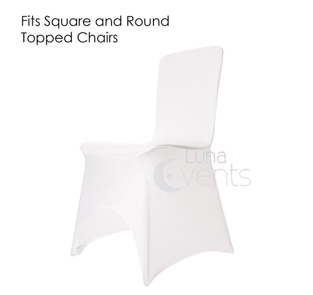 Premium White Lycra Chair Cover for Square Back Chair
