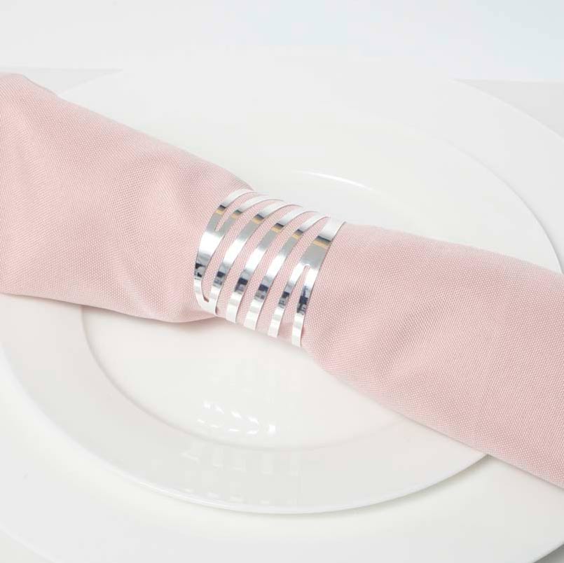 Silver Napkin Ring - Modern Linear Cut Out