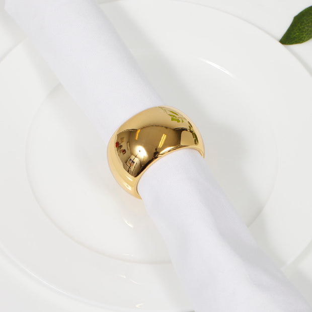 Dark Gold Napkin Ring - Classic Luxe Style Close Up