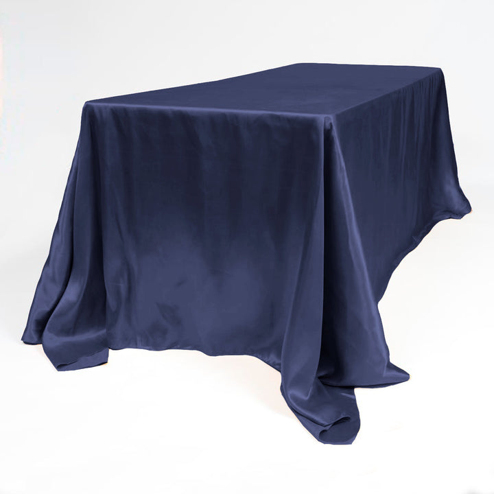 Satin Rectangle Tablecloth - Navy (220x330cm)