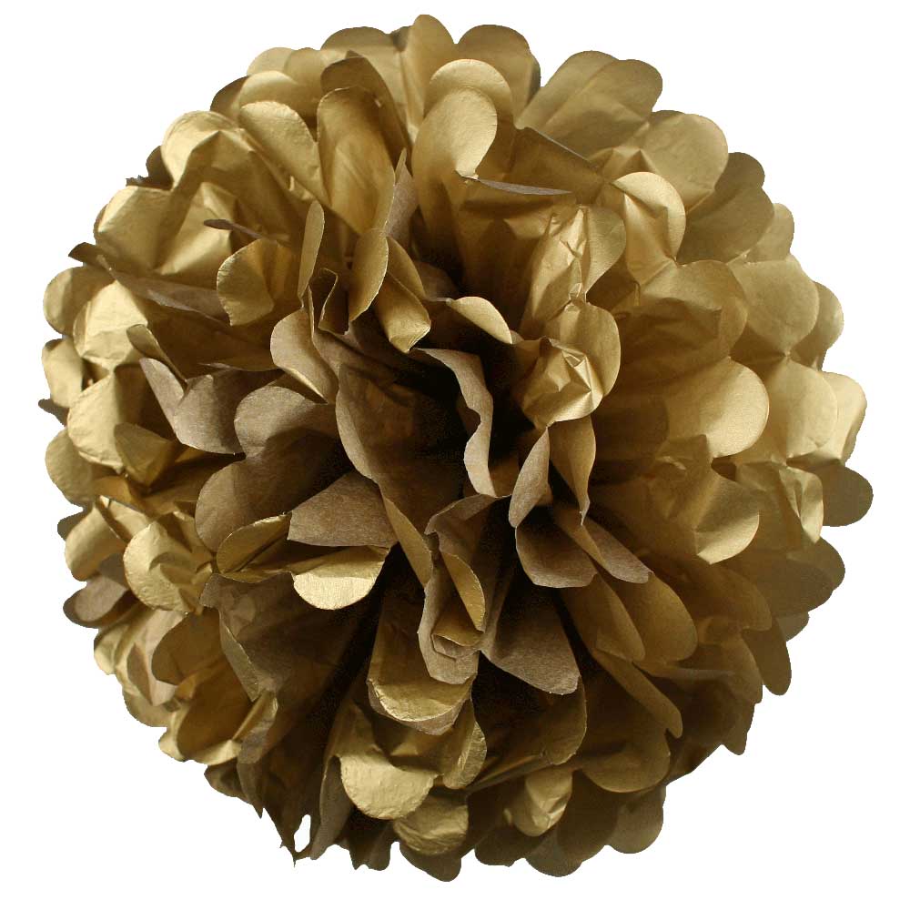 Paper Pom Poms - Gold (35cm)