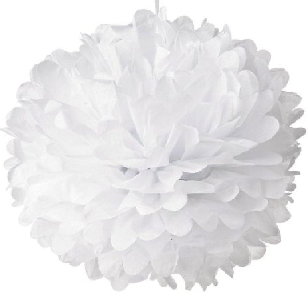 Paper Pom Poms - White (35cm)