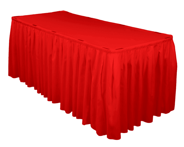 Red Table Skirting (3m) + BONUS Skirting Clips