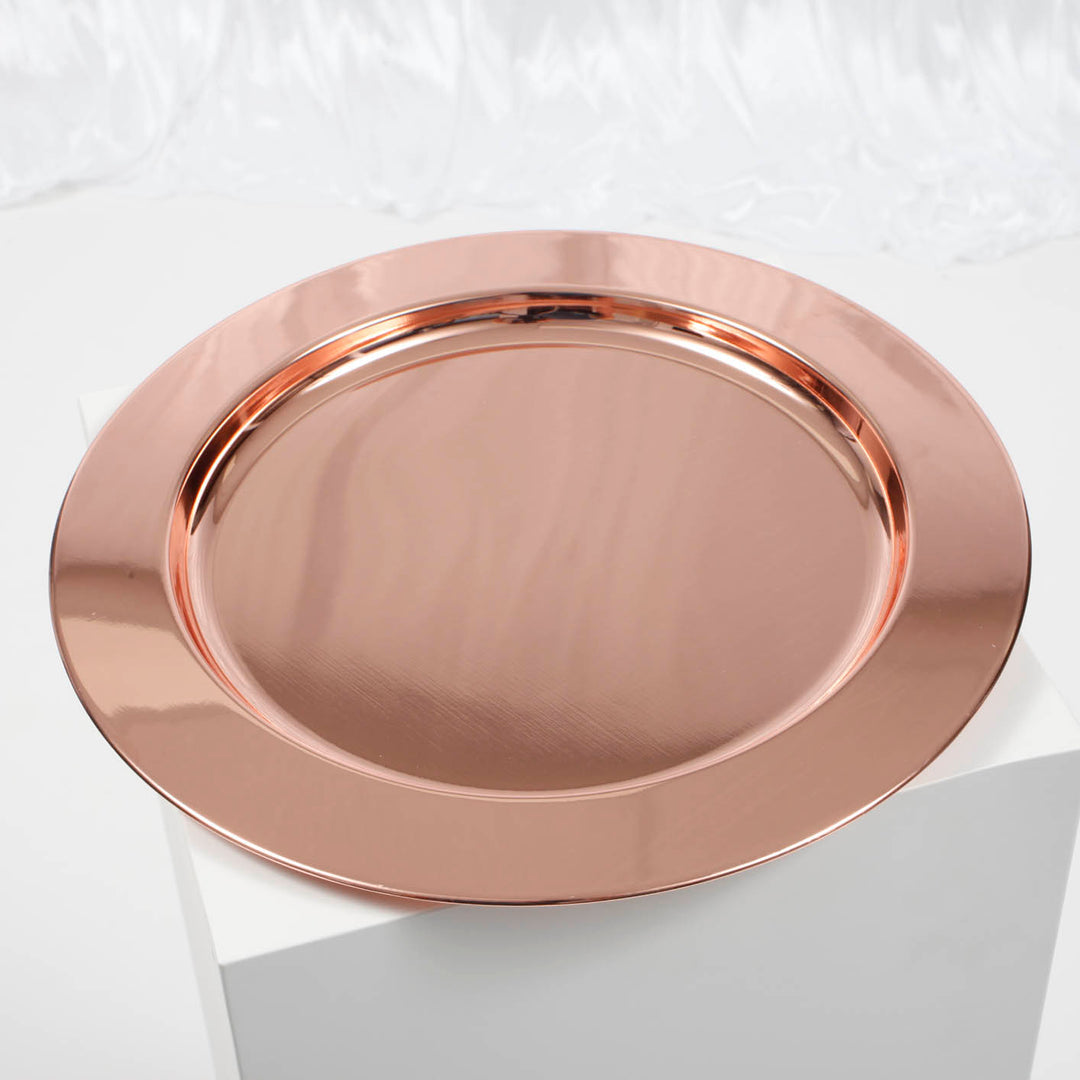 Rose Gold Mirror Charger Plate Sets - 33cm