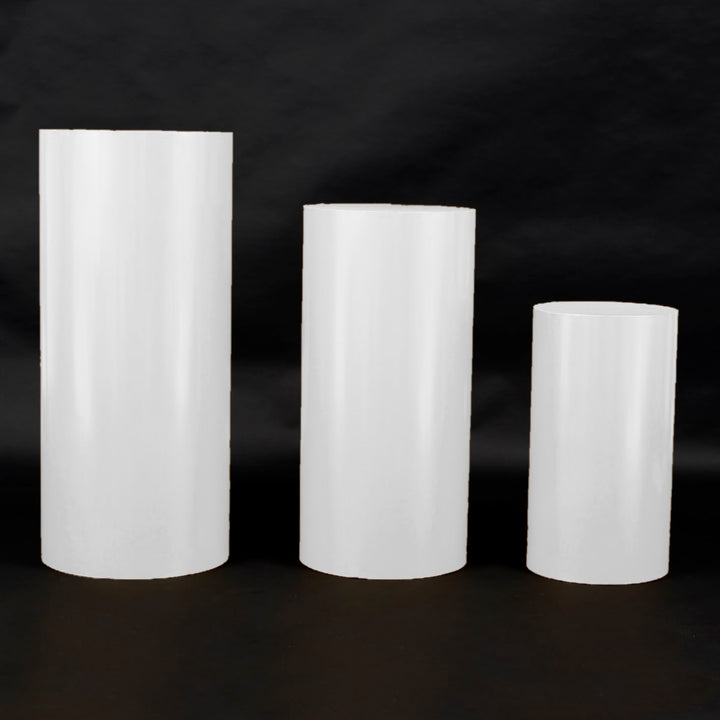 Round White Plinth Centrepiece Set (3 pieces)