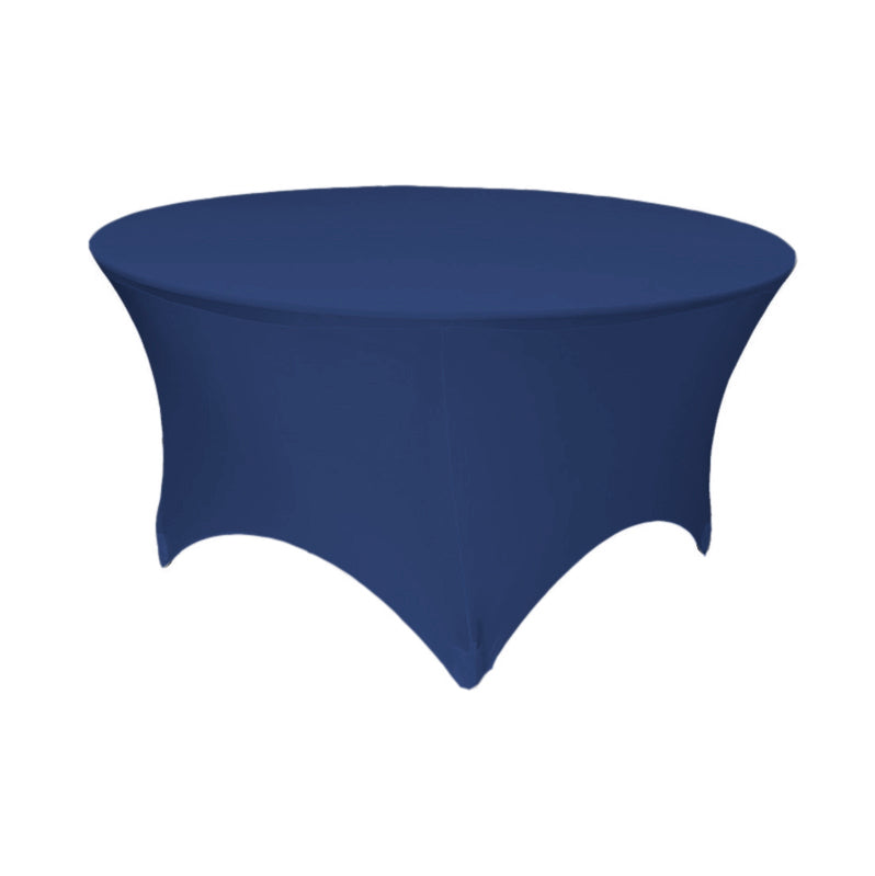 Navy Round Lycra Fitted Tablecloth (6ft)