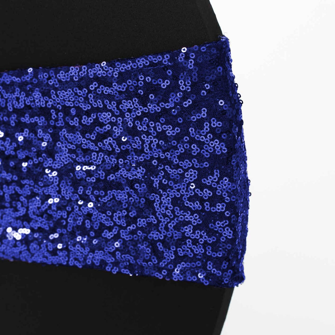 Sequin Lycra Chair Bands - Royal Blue Cropped