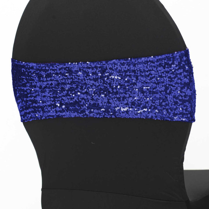 Sequin Lycra Chair Bands - Royal Blue