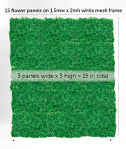 Rainforest Fern and Moss Greenery Wall + White Mesh Frame Freestanding COMBO - (2m x 1.5m) *BEST VALUE* Details 1