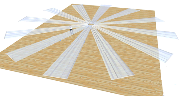 Ceiling Drape Ice Silk - Gold - 10m - Scale Layout