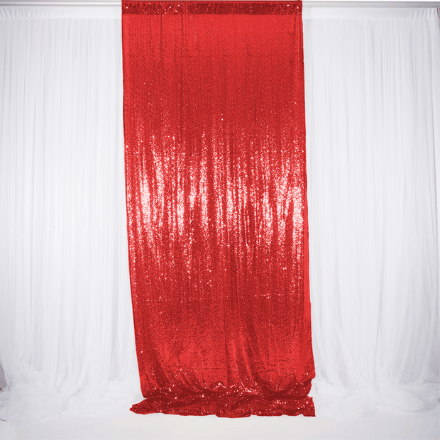 Red Sequin Backdrop Curtain 3m x 1.25m Single Panel