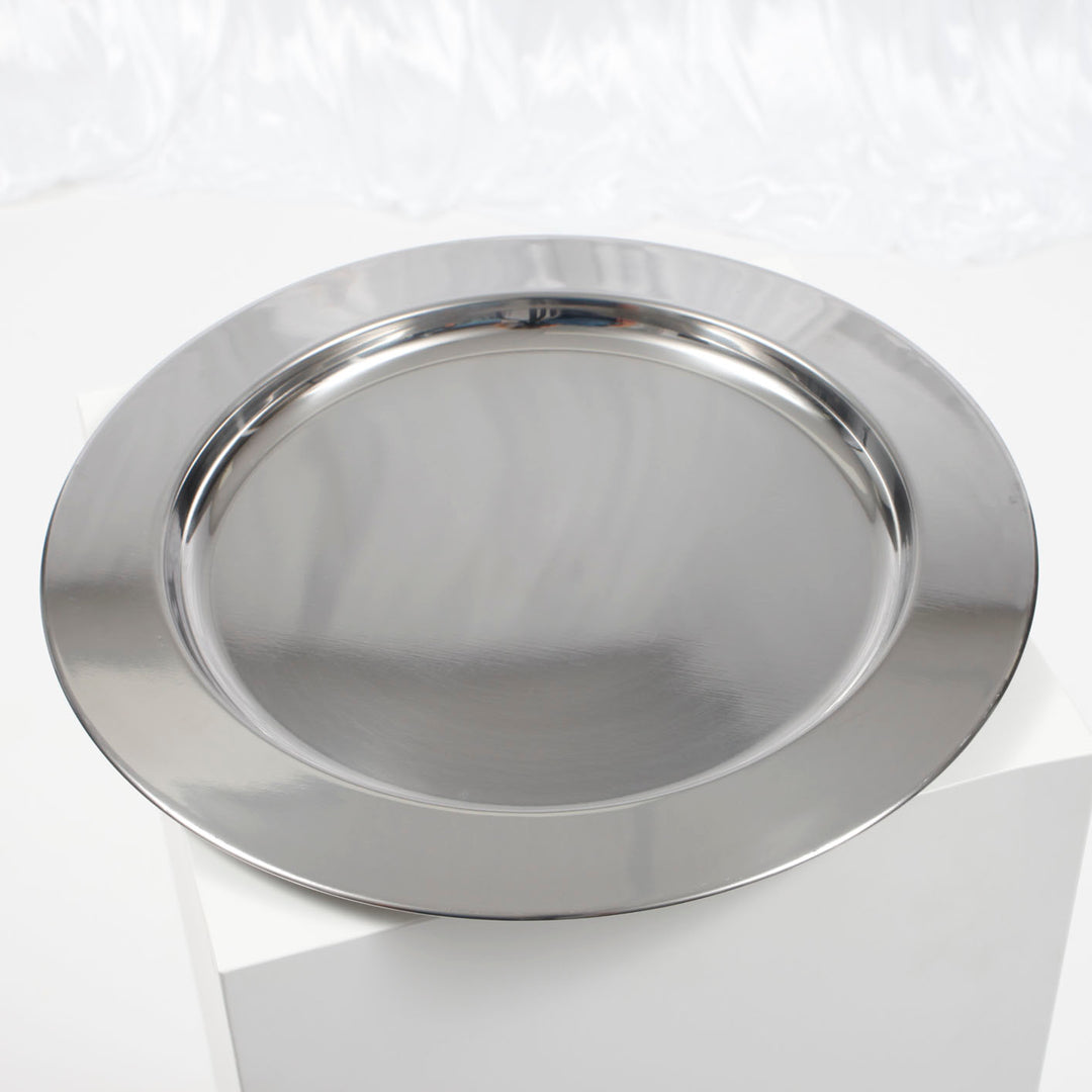 CLEARANCE Silver Mirror Charger Plate Sets - 33cm