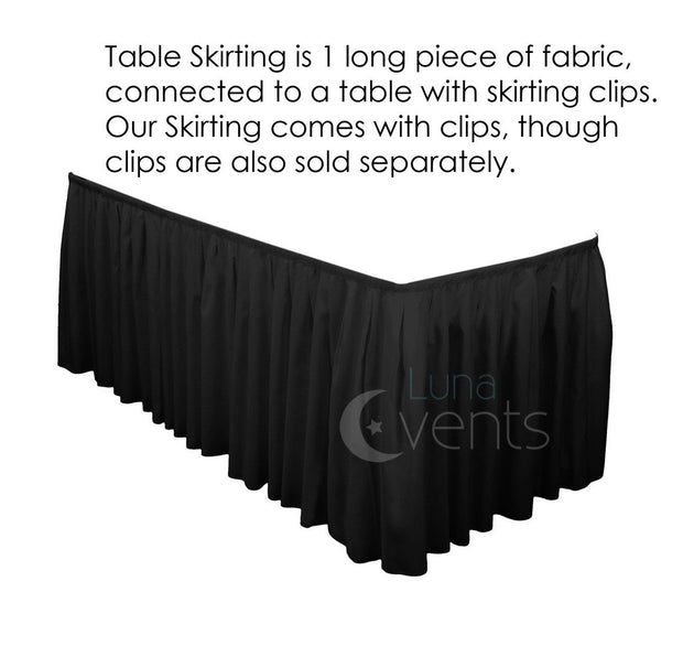Black Table Skirting (6.3m) + BONUS Clips Design