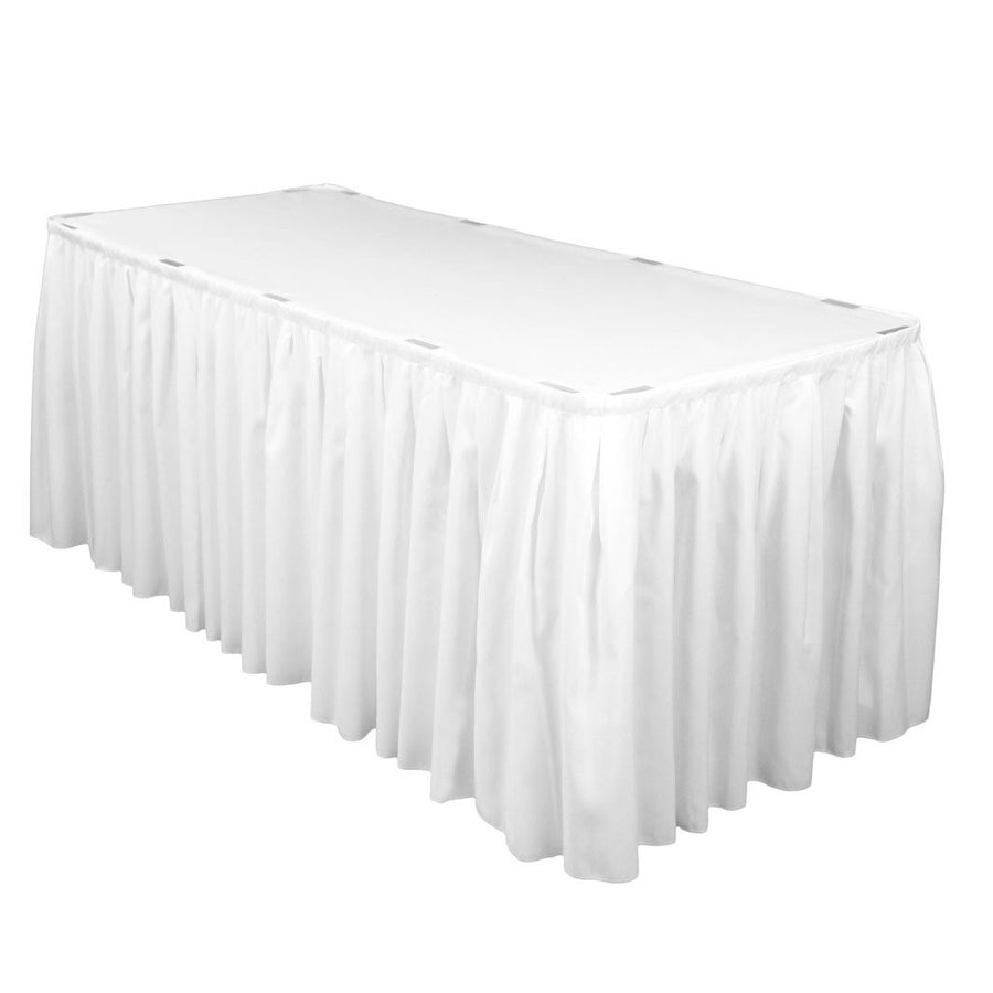 White Table Skirting (3.7m) + BONUS Skirting Clips