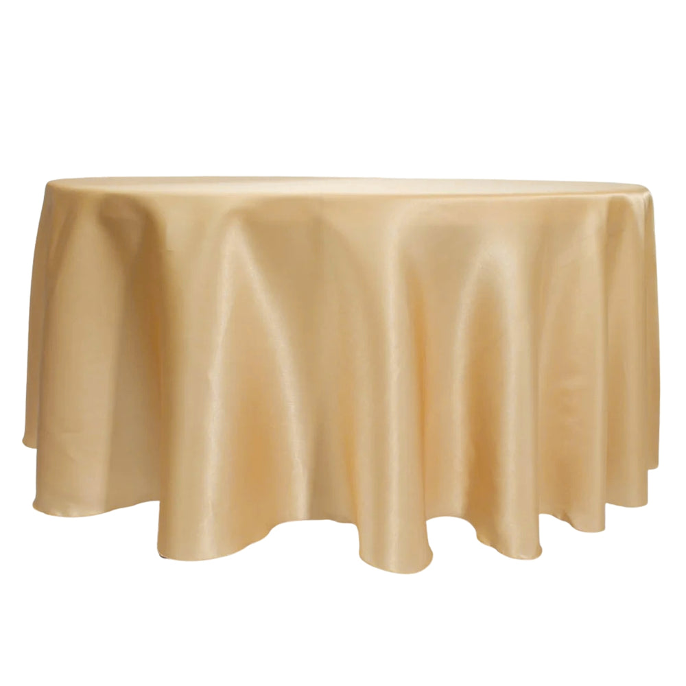 Gold Round Satin Tablecloth Overlay (230cm)