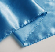 Satin Chair Sashes Close Up - Electric Blue