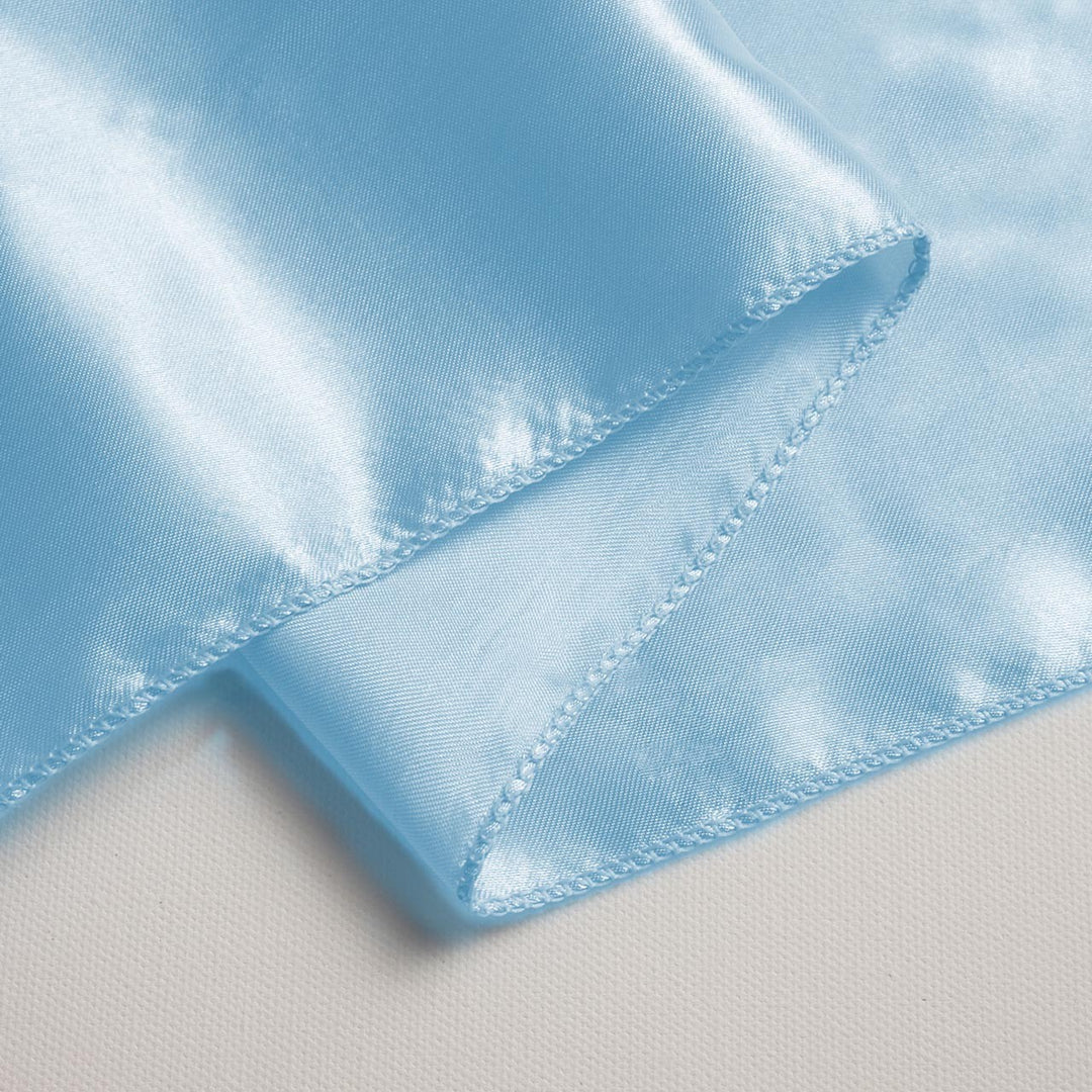 Satin Chair Sashes Close Up - Light Blue