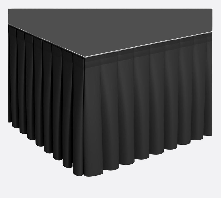 Black Stage Skirting (40cm x 3m) + BONUS Skirting Clips