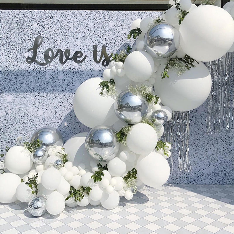 Silver Balloon garland