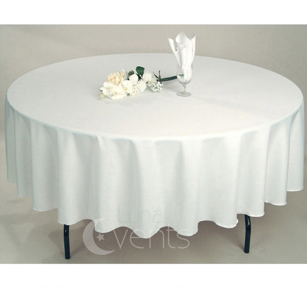 White Round Tablecloth (320cm) close up