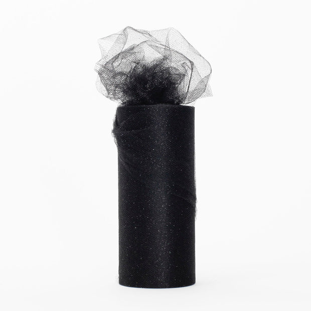 Black Glitter Tulle Fabric Roll Wedding Party Material
