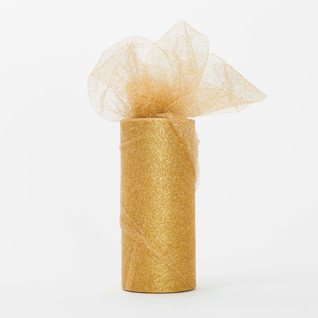 Gold Glitter Tulle Fabric Roll Wedding Party Material