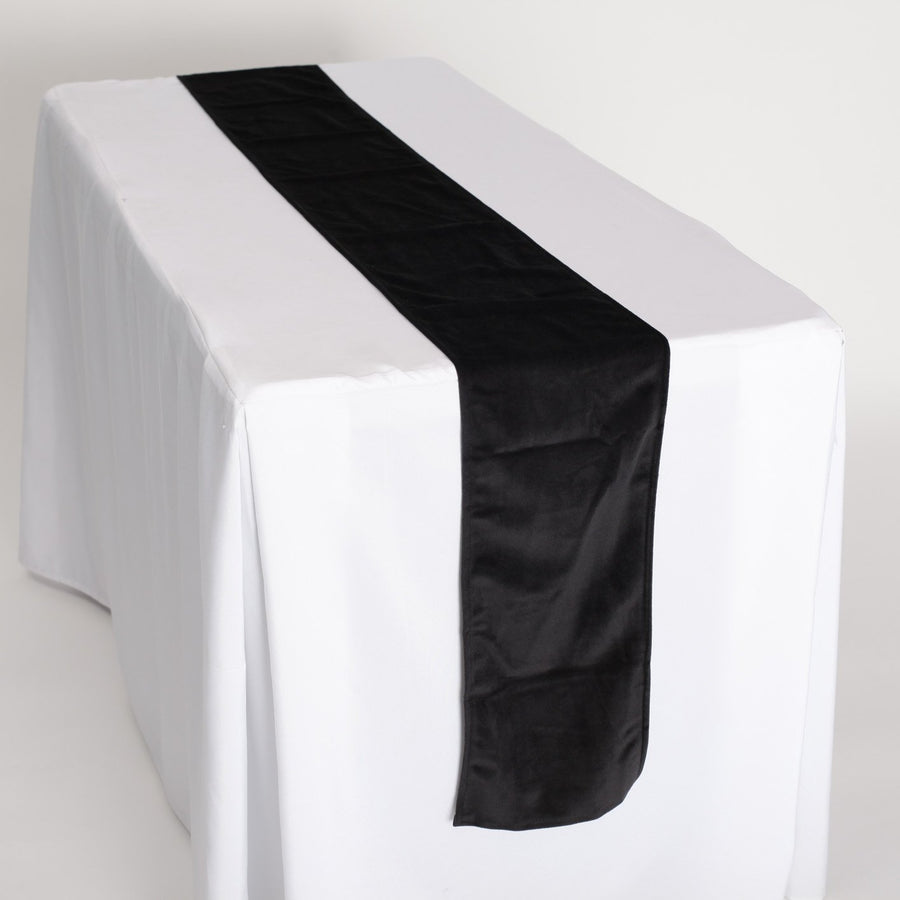 Elegant Black Velvet Table Runner