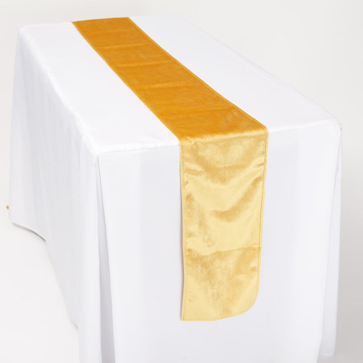 Elegant Gold Velvet Table Runner