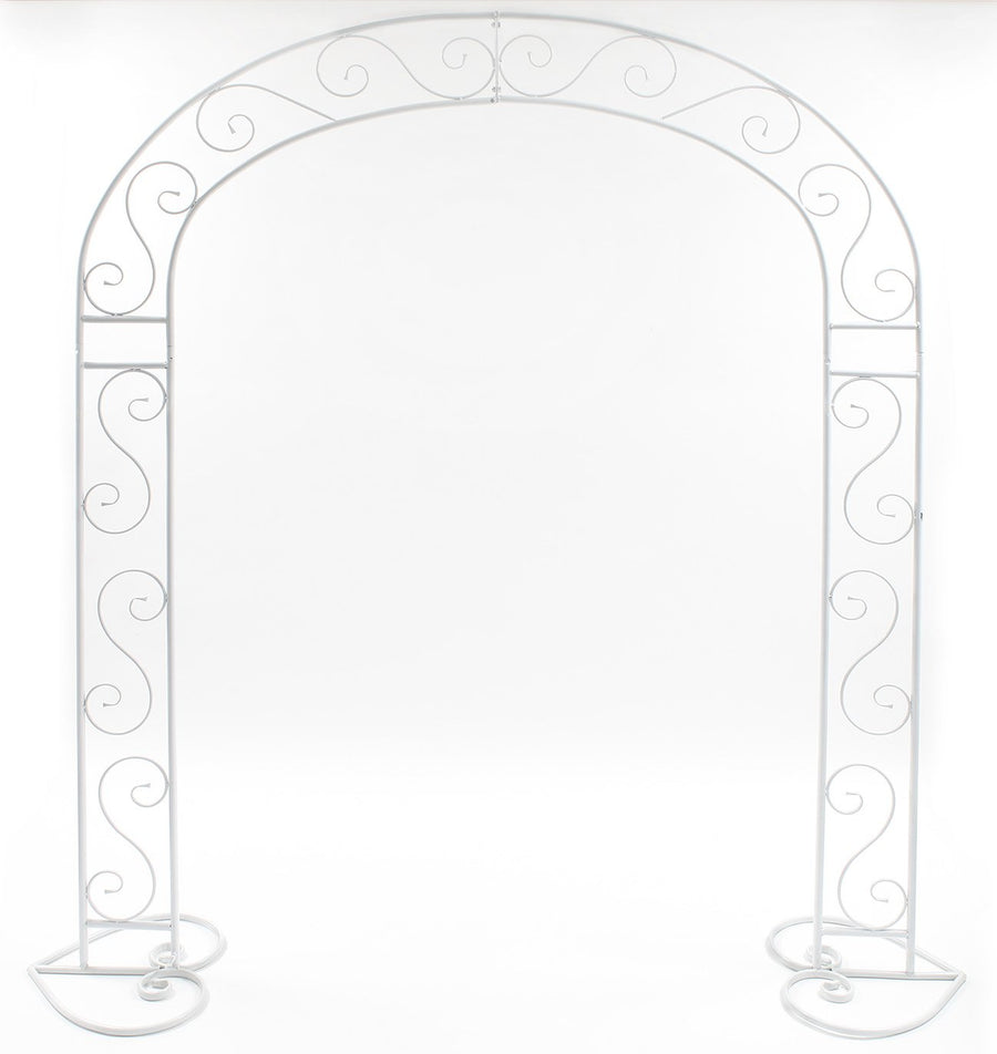 White Wedding Arch - Vintage Scroll Design