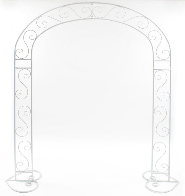 White Wedding Arch - Vintage Scroll Design