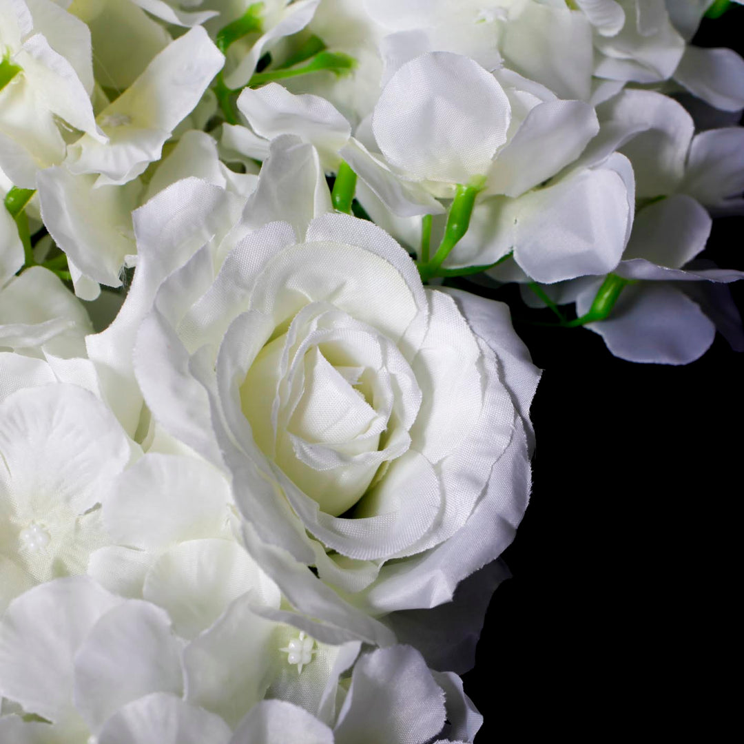 Flower Wall - Rose & Hydrangea (White) Close B