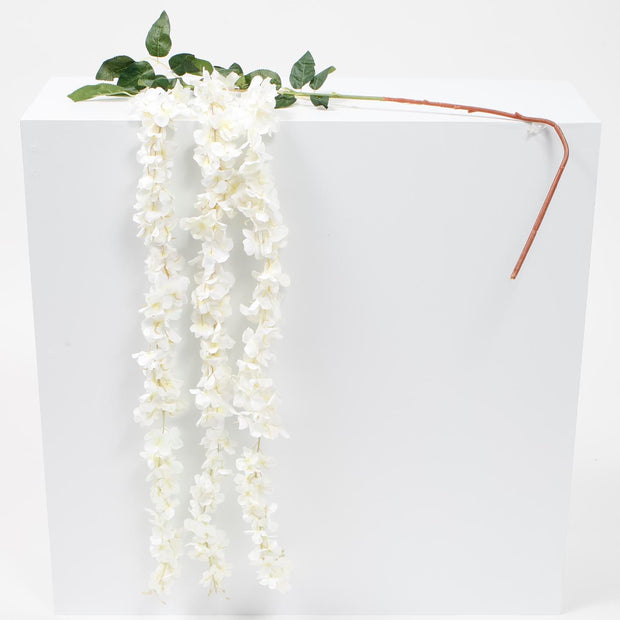 Large Premium Hanging Wisteria Garland - White (1.6m)