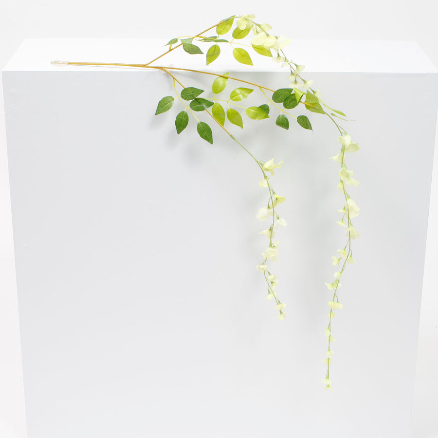 Medium Premium Wisteria Stems - White / Green (1.2m)