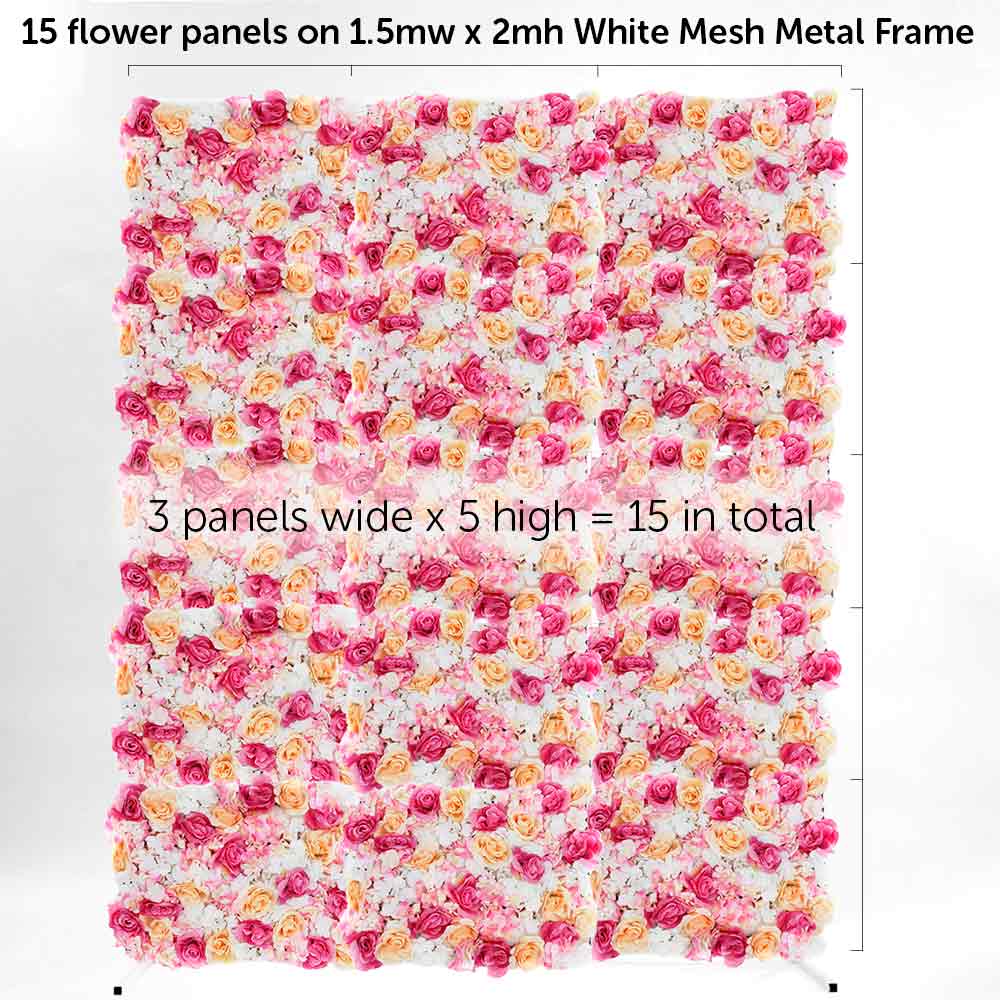 Flower Wall - Rose & Hydrangea (Pink, White, Peach)