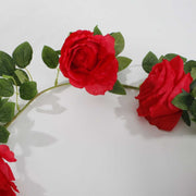 Artificial Red Rose Vine 9cm Flower Close Up 2
