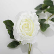 Artificial White Rose Vine 9cm Flower Close Up