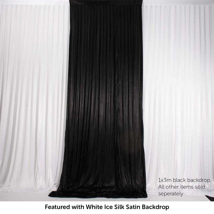 Black Ice Silk Satin Backdrop Convertible Panels 1mx3m