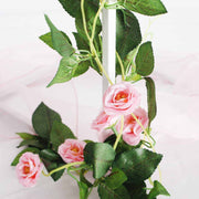 Pink Rose (3cm) Flower Waterfall Bouquet - Vine Close Up