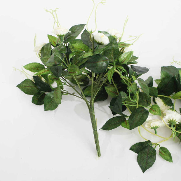 Artificial White Rose Bouquet 3cm Flower Handle