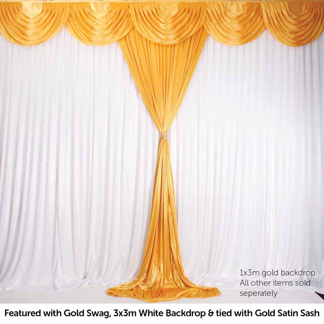 Gold Ice Silk Satin Backdrop Convertible Panels 1mx3m