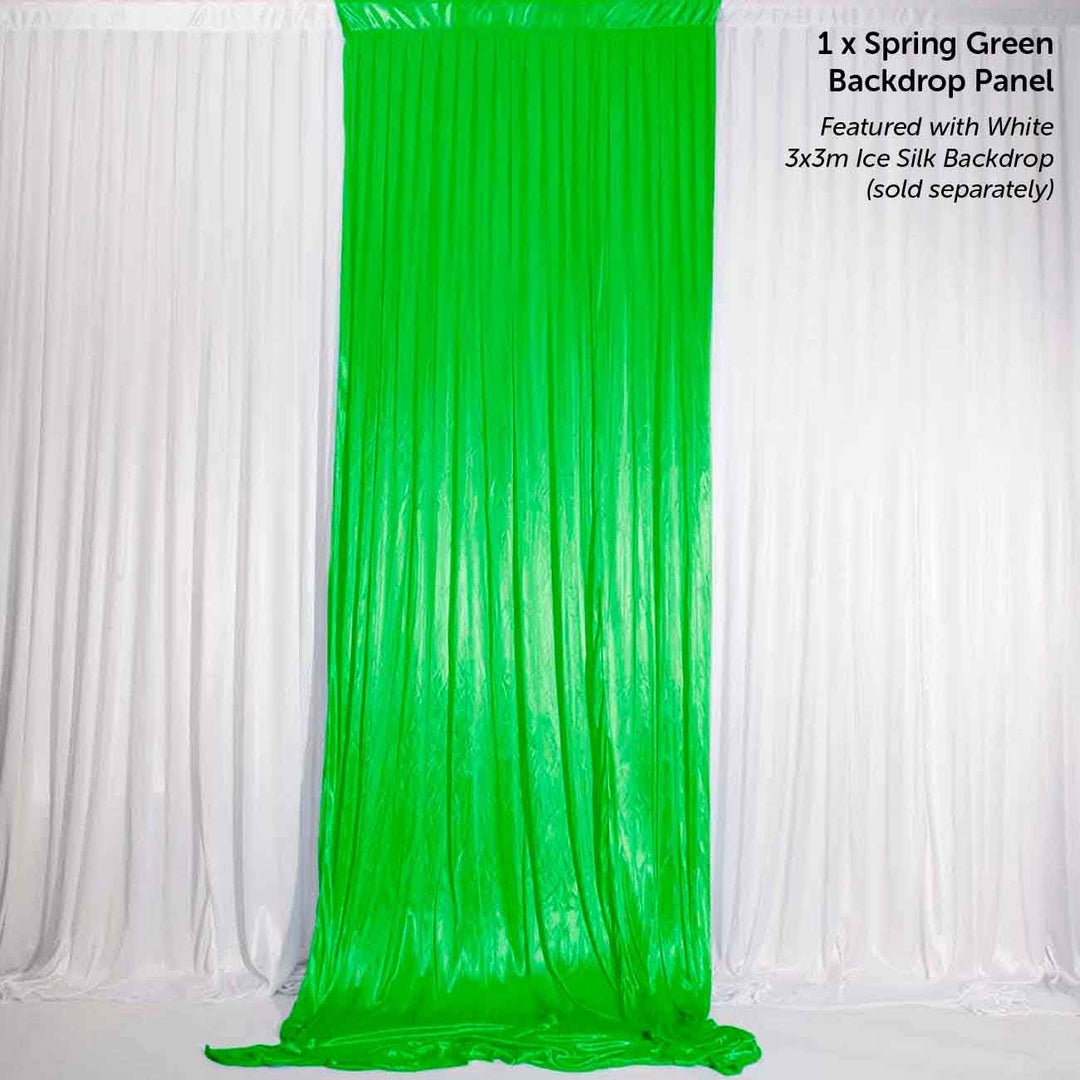 Tropical Spring Green Ice Silk Satin Backdrop Convertible Panels 1mx3m