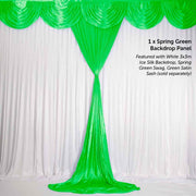 Tropical Spring Green Ice Silk Satin Backdrop Convertible Panels 1mx3m