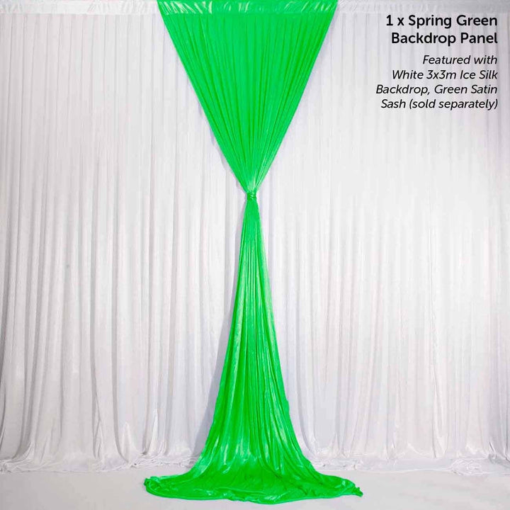 Tropical Spring Green Ice Silk Satin Backdrop Convertible Panels 1mx3m