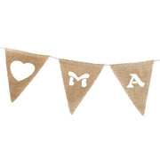 CLEARANCE Bunting - Hessian Just Married Triangles