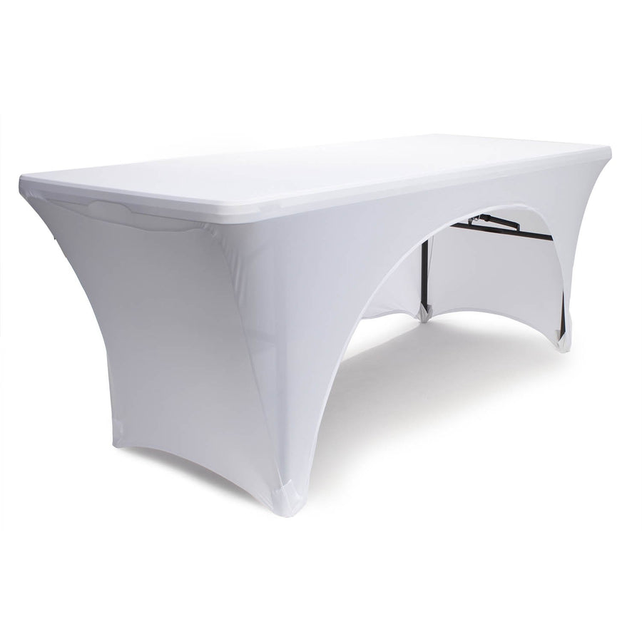 White 3 Sided Lycra Fitted Tablecloth (6ft)