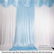Light Blue Ice Silk Satin Backdrop Convertible Panels 1mx3m
