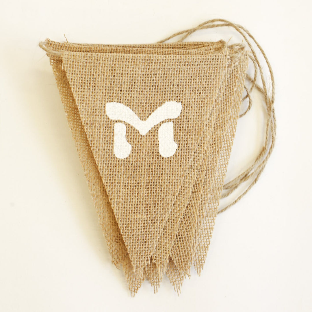 CLEARANCE Bunting - Hessian Just Married Triangles