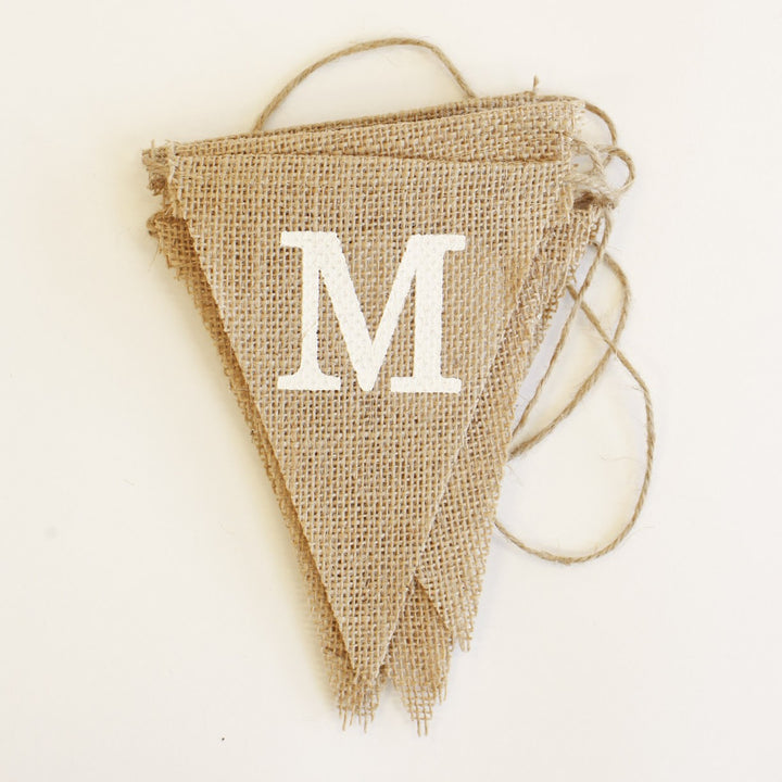 CLEARANCE Bunting - Hessian Mr & Mrs Triangles