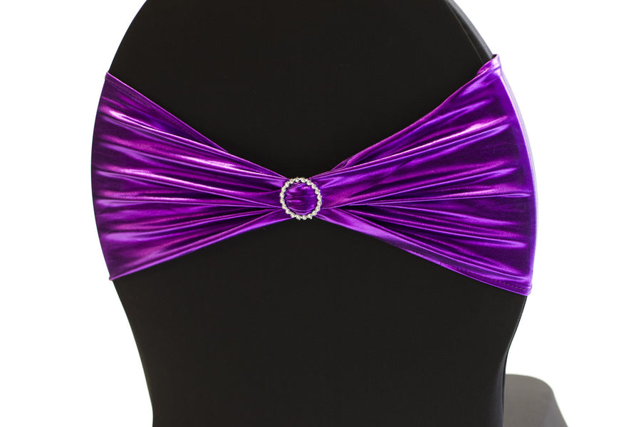 Lycra Chair Bands - Metallic Purple